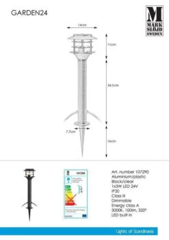 Markslöjd Pullert 3w 45cm - Garden 24 - Svart 19 Markslöjd Pullert 3w 45cm - Garden 24 - Svart -Lightup Butikk Pullert 3w 45cm Garden 24 Svart Utebelysning Garden 24 Markslojd Mrk 107290 9