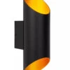Quirijn Vegglampe Opp/ned Innendørs - Svart/Matt Gullfarget -Lightup Butikk Quirijn vegglampe oppned innendors SvartMatt gullfarget Vegglamper Lucide LC092330130 1