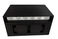 Rapido K2 Vegglampe Utendørs Opp/ned Med Stikkontakt 12W LED 3000K - Svart -Lightup Butikk Rapido K2 vegglampe utendors Oppned med stikkontakt 12W LED 3000K Svart Utebelysning vegg opp og ned NorDesign 201400005 3