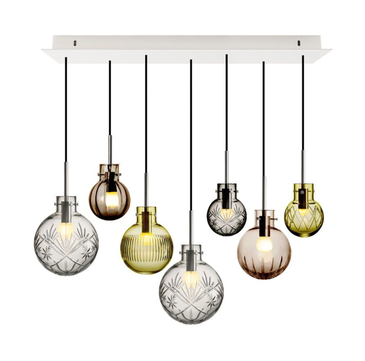 Rav Krystallkuler 7 Stk - Sort Baldakin 4 Rav Krystallkuler 7 Stk - Sort Baldakin - Bilde 2