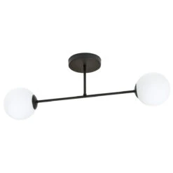 Roma Taklampe 2-lys - Svart/Opal