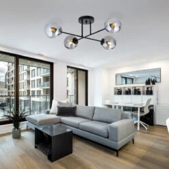 Roma Taklampe 4-lys - Svart/Røykfarget -Lightup Butikk Roma taklampe 4 lys SvartRoykfarget Taklamper Emibig 12454 3