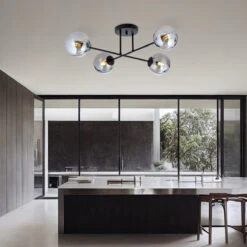 Roma Taklampe 4-lys - Svart/Røykfarget -Lightup Butikk Roma taklampe 4 lys SvartRoykfarget Taklamper Emibig 12454 4