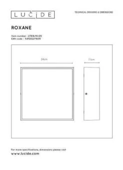 Roxane Square Taklampe IP54 10 Watt 2700 Kelvin - Antrasitt -Lightup Butikk Roxane square taklampe IP54 10 watt 2700 Kelvin Antrasitt Taklamper Lucide LC278161029 4