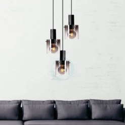 Roxy Rondell 3 Lys Takpendel - Røykfarget Glass