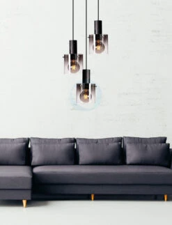 Roxy Rondell 3 Lys Takpendel - Røykfarget Glass -Lightup Butikk Roxy rondell 3 lys takpendel Roykfarget glass Takpendler Ms belysning 9400106621 3