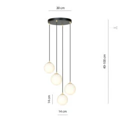 Royal Takpendel 4-lys - Svart/Opal/Gullfarget -Lightup Butikk Royal takpendel 4 lys SvartOpalGullfarget Takpendler Emibig 12434 6
