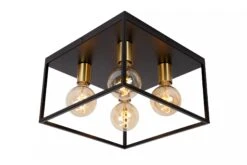 Ruben Taklampe 36x36 Cm 4-lys - Svart/Gullfarget