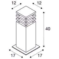 Rusty Square Pullert 40 Cm IP55 -Lightup Butikk Rusty square pullert 40 cm IP55 Utebelysning pullert Slv slv 229420 3