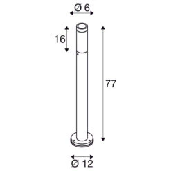 S-tube Pullert 77 Cm IP65 -Lightup Butikk S tube pullert 77 cm IP65 Utebelysning pullert Slv slv 1007652 7