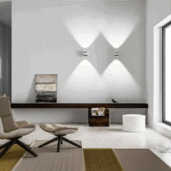 Saga Vegglampe IP65 12W 3000K - Hvit 12 Saga Vegglampe IP65 12W 3000K - Hvit -Lightup Butikk Saga vegglampe IP65 12W 3000K Hvit Utebelysning vegg opp og ned LOOM Design LF 830 001 5