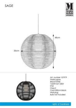 Markslöjd Sage Takpendel Utendørs IP44 - Svart - Svart -Lightup Butikk Sage takpendel utendors IP44 Svart Svart Utebelysning Hagebelysning Markslojd Mrk 107979 4