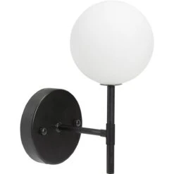 Sigma Vegglampe IP23 - Svart/Opal