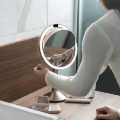 Simplehuman Sminkespeil Trio Med Lys, Sensor Og Oppladbart - Rosegull