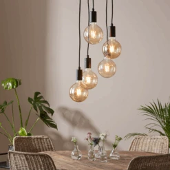 Markslöjd Sky Pendel Rund 5 Lys - Svart - Svart