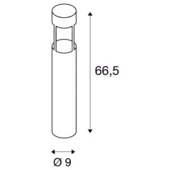 Slots Pullert 66,5 Cm 4,5W 3000 Kelvin IP44 -Lightup Butikk Slots pullert 665 cm 45W 3000 Kelvin IP44 Utebelysning pullert Slv slv 231455 5