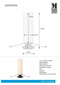 Markslöjd Sylinder 12W Hvit - Garden 24 - Hvit 23 Markslöjd Sylinder 12W Hvit - Garden 24 - Hvit -Lightup Butikk Sylinder 12W hvit Garden 24 Hvit Utebelysning Garden 24 Markslojd Mrk 107985 11