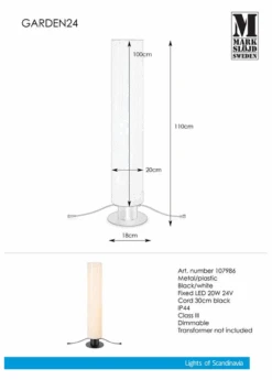 Markslöjd Sylinder 20W 110 Cm Hvit - Garden 24 - Hvit -Lightup Butikk Sylinder 20W 110 cm hvit Garden 24 Hvit Utebelysning Garden 24 Markslojd Mrk 107986 12