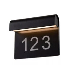 Thesi Utendørs Vegglampe Med Husnummer - Svart