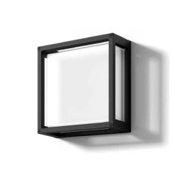 Thor Vegglampe IP65 12W Utendørs - Svart/Frostet Glass