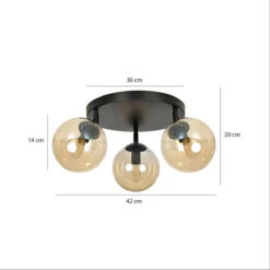 Tofi Taklampe Rund 3 Lys - Svart/Amberfarget -Lightup Butikk Tofi taklampe rund 3 lys SvartAmberfarget Taklamper Emibig 7783APREM 6