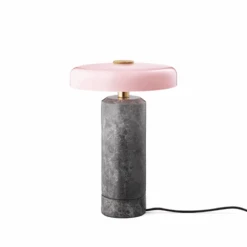 Trip Oppladbar Bordlampe - Sølv Marmor/Rosa Blank Skjerm -Lightup Butikk Trip oppladbar bordlampe Solv marmorRosa blank skjerm Bordlamper Design by Us Des 21203 5