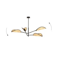 Vene Taklampe 4-lys - Svart/Natur -Lightup Butikk Vene taklampe 4 lys SvartNatur Taklamper Emibig 11604 6