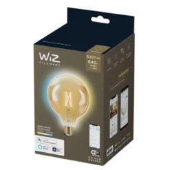 WiZ E27 Lyspære Filament G125 6,7W Wifi - Justerbar Fargetemperatur 2000-5000 Kelvin -Lightup Butikk WiZ E27 Lyspaere filament G125 67W Wifi Justerbar fargetemperatur 2000 5000 Kelvin Smartpaerer E27 WiZ 929003017901 9