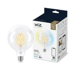 WiZ E27 Lyspære Filament G125 6,7W Wifi - Justerbar Fargetemperatur 2700-6500 Kelvin -Lightup Butikk WiZ E27 Lyspaere filament G125 67W Wifi Justerbar fargetemperatur 2700 6500 Kelvin Smartpaerer E27 WiZ 929003017801 6