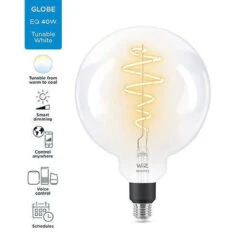 WiZ E27 Lyspære Filament G200 6,5W Wifi - Justerbar Fargetemperatur 2700-6500 Kelvin -Lightup Butikk WiZ E27 Lyspaere filament G200 65W Wifi Justerbar fargetemperatur 2700 6500 Kelvin Smartpaerer E27 WiZ 929002419201 6