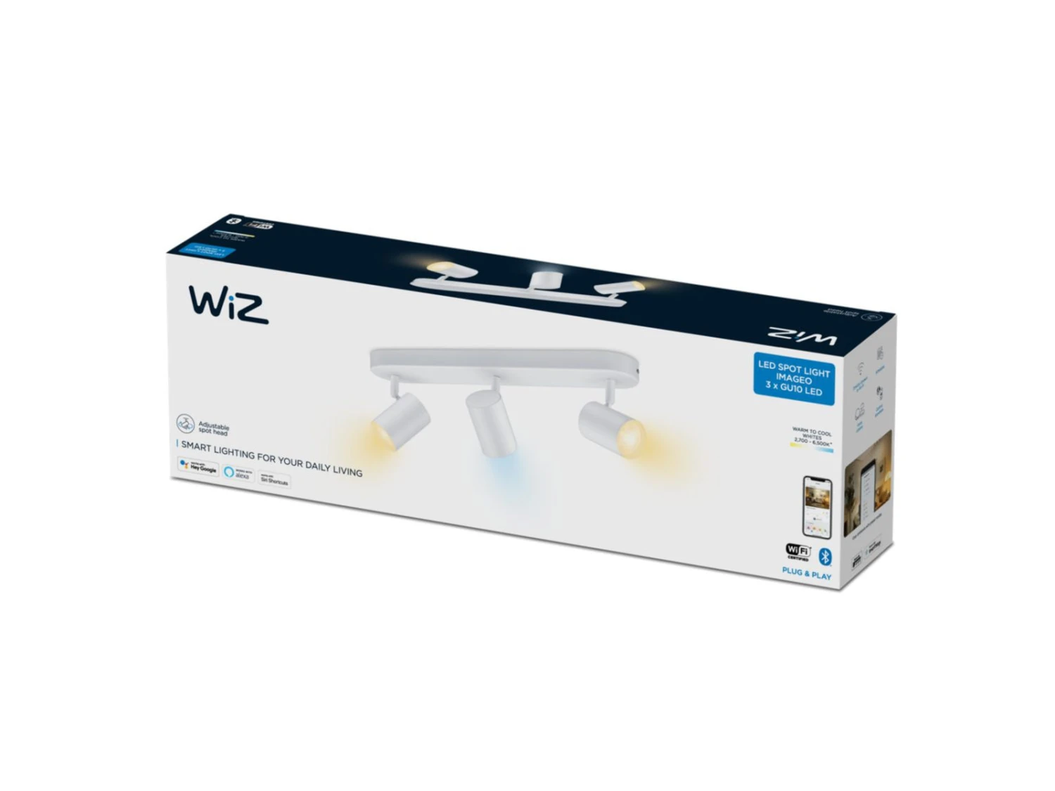 WiZ Smart Imageo 3 Lys Spot 3x5W 2700-6500K Wîfi - Hvit 4 WiZ Smart Imageo 3 Lys Spot 3x5W 2700-6500K Wîfi - Hvit - Bilde 2